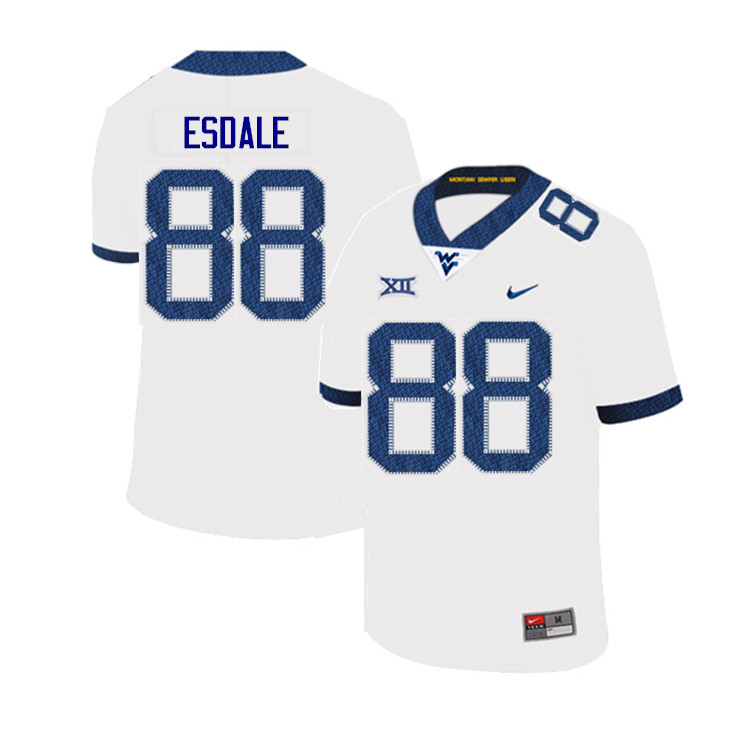 2019 Men #88 Isaiah Esdale West Virginia Mountaineers College Football Jerseys Sale-White